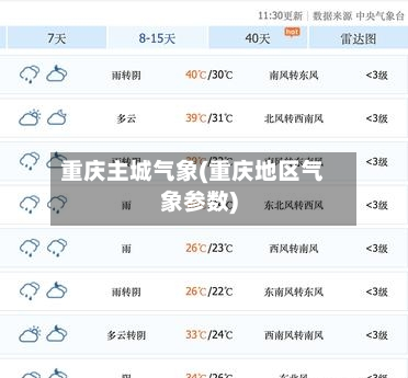 重庆主城气象(重庆地区气象参数)